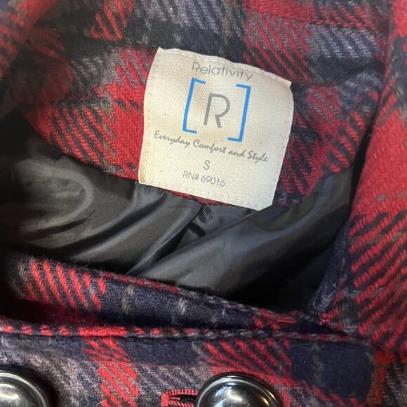 Relativity Retro Y2k Plaid Double Breasted Coat - Picture 7 of 9